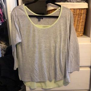 AE 3/4 length sleeve tee with sheer back